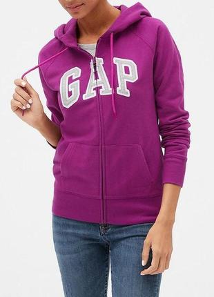 Худи женское gap  logo zip hoodie in fleece