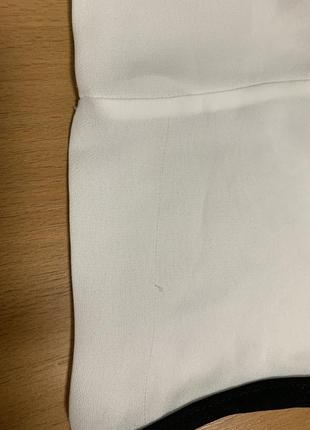 Блуза белая с черными кантами и воланом длинного рукава, турция, 14/42 (3317)6 фото