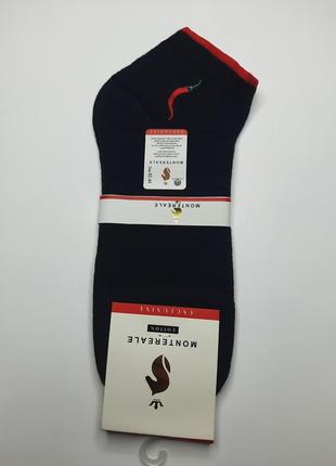 Шкарпетки чоловічі короткі з шовковою вишивкою чорні туреччина преміум якість montereale