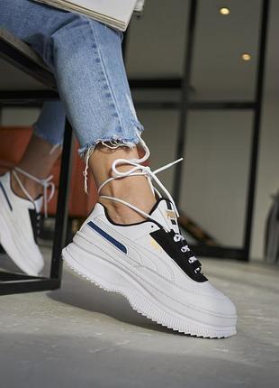 Puma deva mono pop black жіночі білі круті кросівки женские белые массивные кроссовки пума весна літо осінь тренд
