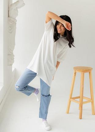 Крутейшая базовая футболка хлопок турция оверсайз длинная