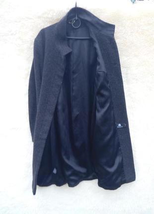 Шикарне вовняне пальто красивого темно сірого кольору бренду george4 фото