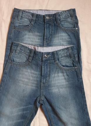 Серо голубые тертые плотные джинсы yigga германия на 10 лет (140см)