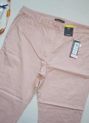 Мега шикарные котоновые  штаны брюки батал чинос пудрового цвета m&s2 фото