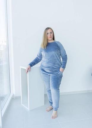 Спортивний велюровий костюм, домашній костюм,  піжама, +size