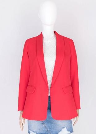 Стильный красный удлиненный пиджак жакет модный красивый1 фото