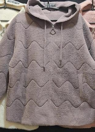 Стильная куртка,зигзаги,альпака, отличное качество, размер 58.1 фото