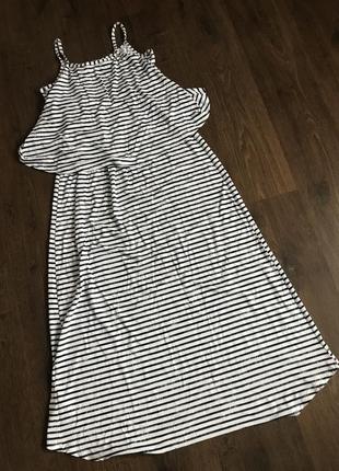 Сукня на бретельках з асиметричним подолом2 фото