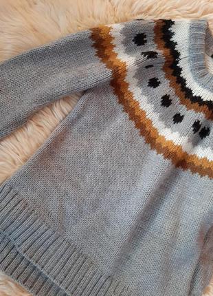 Вязаный джемпер с узором фер-айл, свитер h&m, шерсть