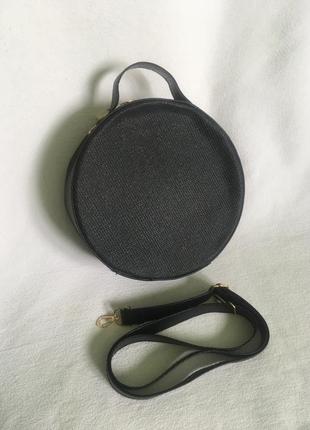 Сумка сумочка круглая черная нюанс2 фото