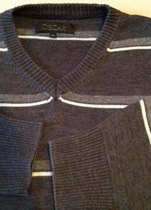 Хлопковый пуловер в полоску бренда oskar, р. 56-584 фото