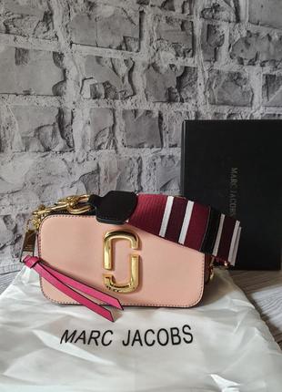 Шикарная сумка marc jacobs snapshot pink розовая женская1 фото