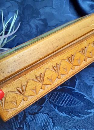 Шкатулка ссср резьба по дереву артель победа вятка художественная роспись советская винтаж