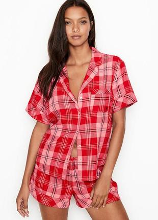 Фланелева піжама victorias secret сорочка шорти вікторія сікрет оригінал