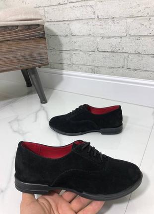 Женские замшевые туфли со шнурками4 фото