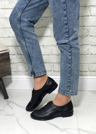 Жіночі шкіряні туфлі зі шнурками5 фото