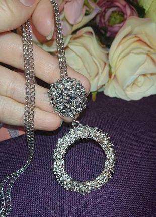 Серебрянная подвеска кольца на цепочке