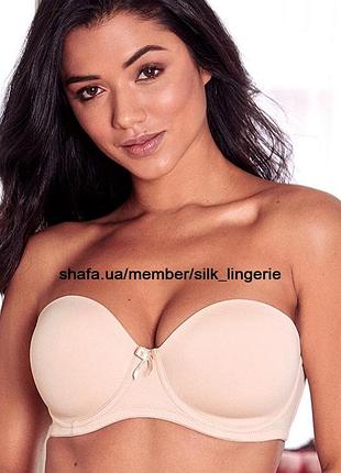 80в 36в/75с f&f контурный гладкий бежевый бюстгальтер балконет без бретелек