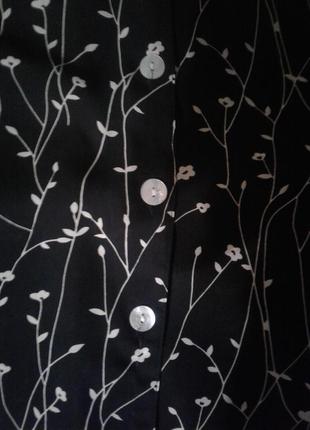 Черная крепдешиновая удлиненная блуза3 фото
