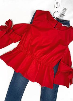 Бавовняна червона блуза