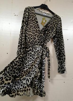 ⛔ платье  леопард велюр4 фото