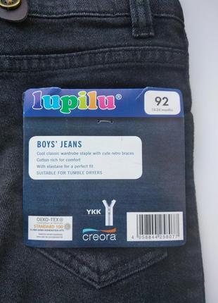 🌹🎸 крутые базовые джинсы демисезон  с ретро подтяжками на 18-24 мес lupilu🌹🎸10 фото