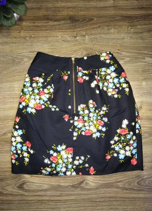Хлопковая юбка "тюльпан" в цветах2 фото