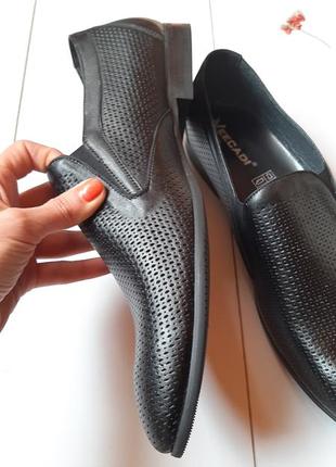 Кожаные туфли мужские veecadi натуральные с эффектом перфорации