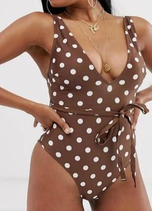 Купальник сдельный в горошек