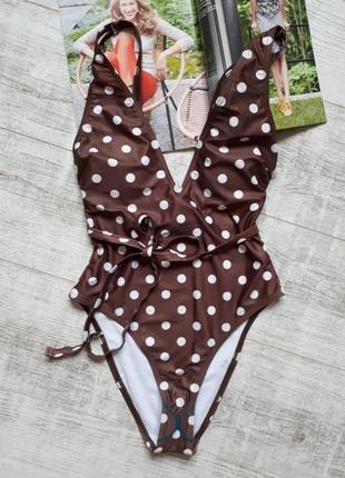Купальник сдельный в горошек