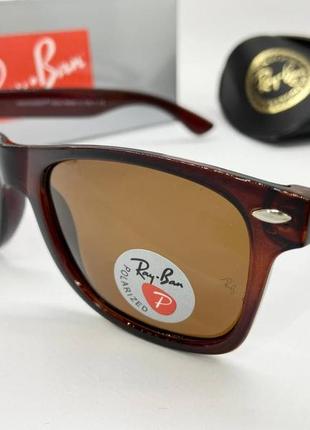 Ray ban очки женские солнцезащитные коричневые вайфаеры с поляризацией