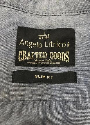 Джинсовая рубашка slim fit angelo litrico р -l6 фото