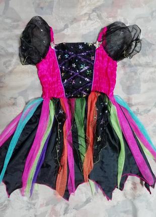 Карнавальное платье волшебницы, колдуньи на 5-7лет