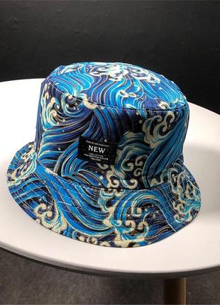 Панама двостороння морська хвиля (new) синя, унісекс