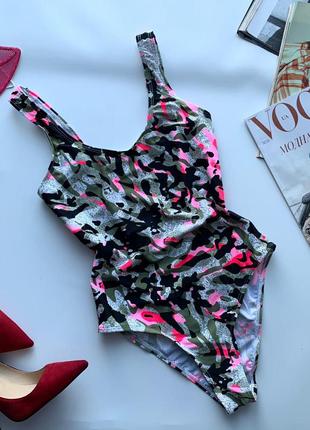 🩱сдельный купальник милитари открытая спина/цельный разноцветный купальник милитари🩱