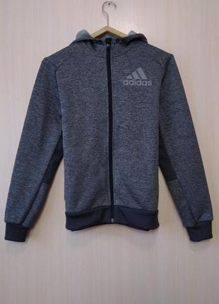 Оригинальный зип худи спортивная кофта с капюшоном adidas climawarm размер s