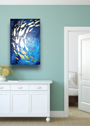 Інтер'єрна картина "золоті рибки/gold fish" 100% ручна робота!1 фото