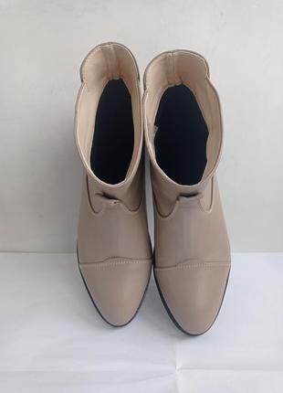 Кожаные демисезонные ботинки, цвет бежевый, размер 40-26-26,3 см2 фото