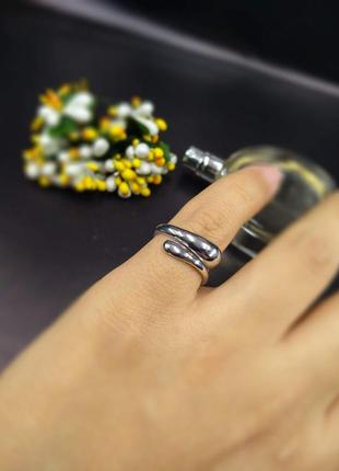 Серебряное кольцо капли безразмерное в стиле tiffany & cо размер 16.5 и 17 покупателю скидка2 фото