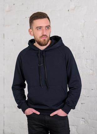 Темно синя чоловіча спортивна кофта з капюшоном (не утеплена)