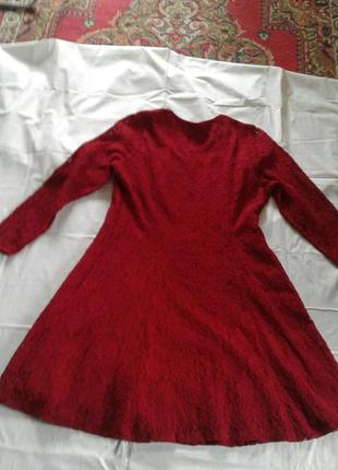 Платье стреч-гипюр красное большого размера essence батал4 фото