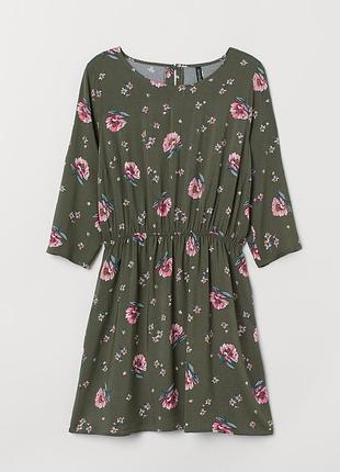 Оливковое платье h&m размер 6xl / 52
