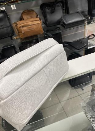 Біла сумка шкіряна італійська сумка світла сумка жіноча біла5 фото