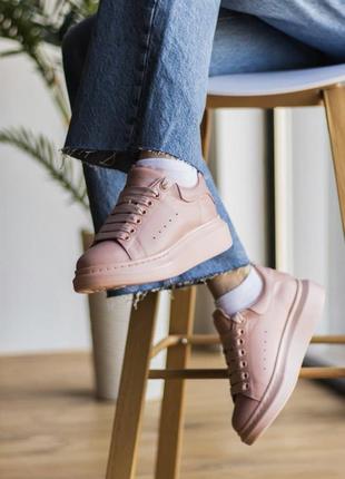 Alexander mcqueen pink женские кожаные кроссовки (36-40)2 фото