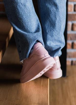 Alexander mcqueen pink женские кожаные кроссовки (36-40)8 фото