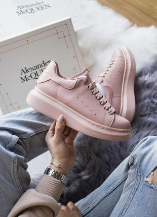 Alexander mcqueen pink женские кожаные кроссовки (36-40)