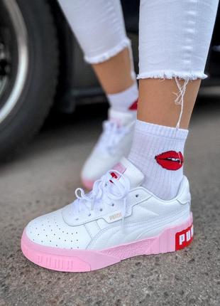 Puma cali red white pink