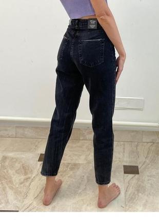 Женские джинси мом турция чорние серие mom2 фото