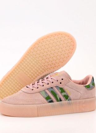 Adidas samba pink самба розовые кроссовки камуфляжные