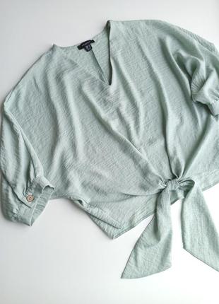 Красивая стильная блуза приятного нежно- бирюзового цвета1 фото